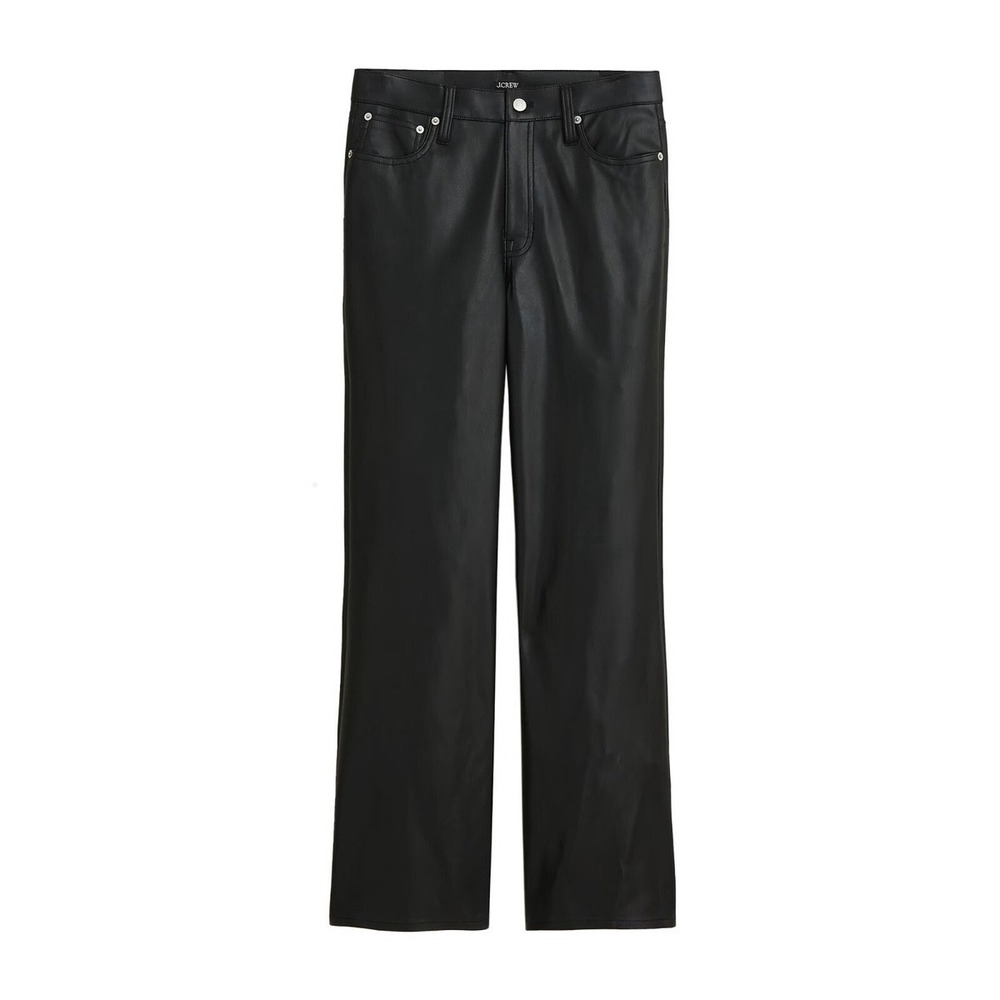 J. Crew - Women's Slim wide-leg pant in faux leather - Size 28 - Black
